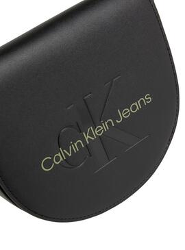 Bolsa a tiracolo Calvin Klein Saddle Negro para Mulher