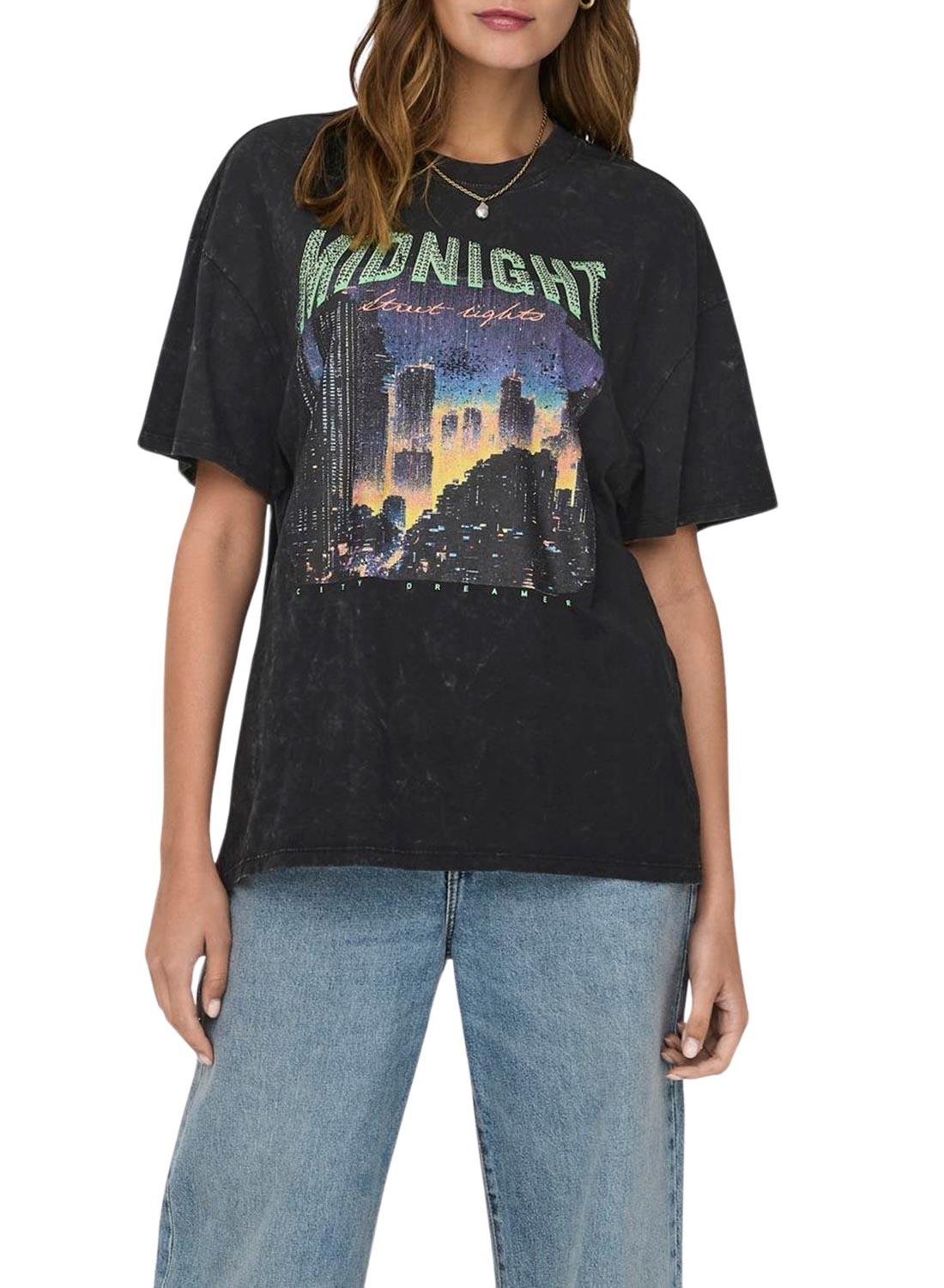 Camiseta Only Lucca Midnight Negra para Mulher.