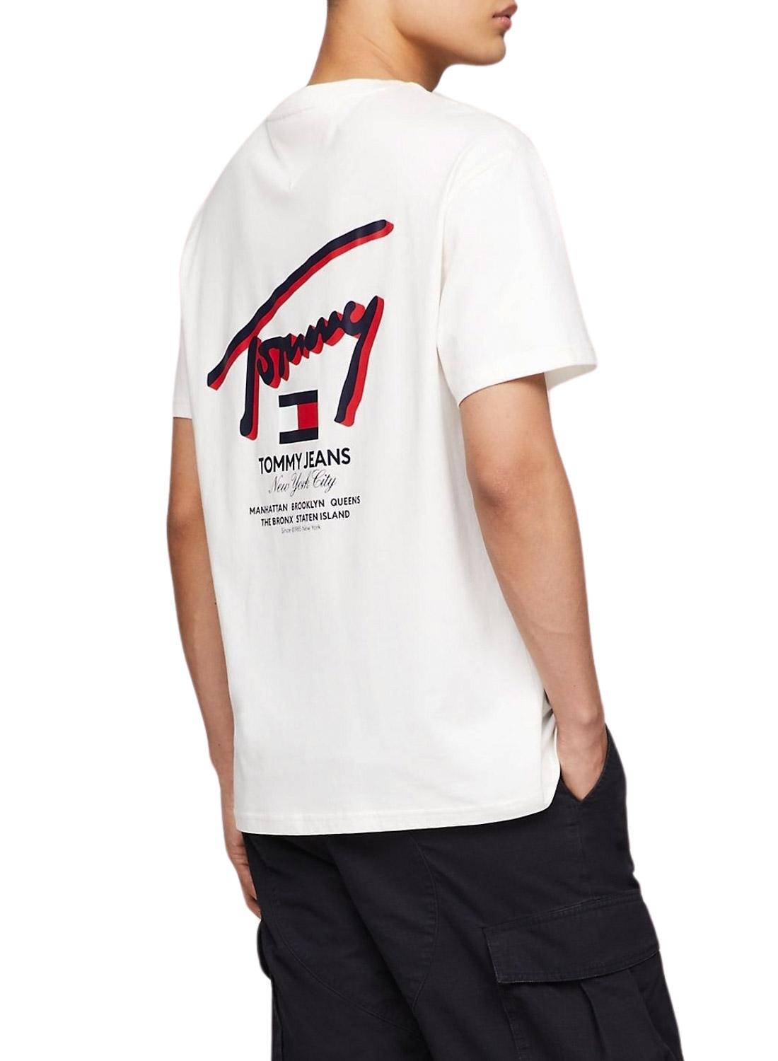 Camiseta Tommy Jeans Reg 3D Street Branca Homem.