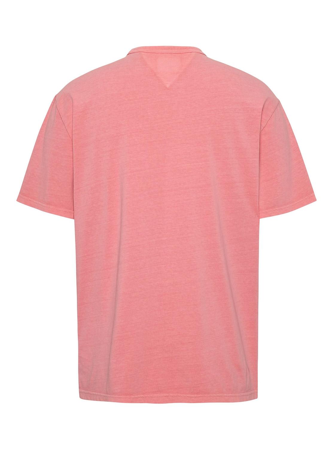 Camiseta Tommy Jeans Washed Badge Rosa para Homem