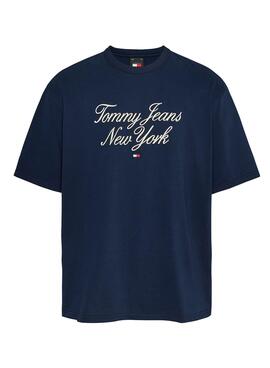 Camiseta Tommy Jeans Over Serif Marinho para Homem