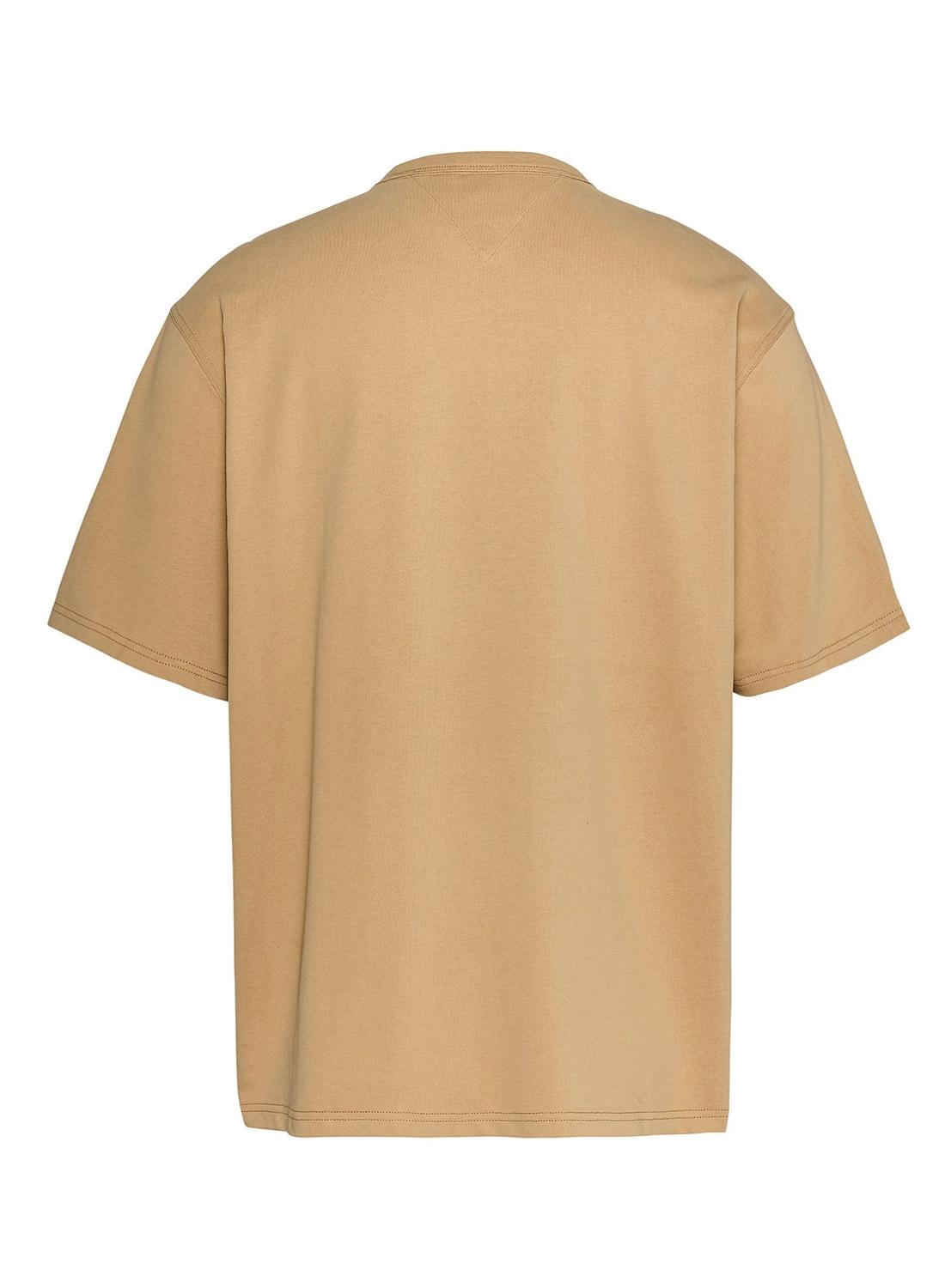 Camiseta Tommy Jeans Over Serif Camel para Homem