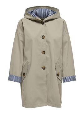 Trench coat Only Della Oversized Beige para mulher.