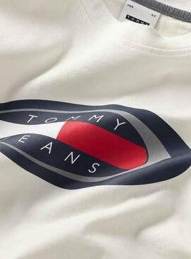 Camiseta Tommy Jeans Board Branca para Homem