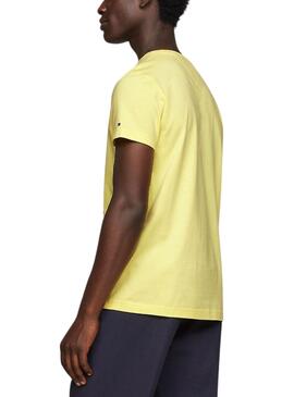 Camiseta Tommy Hilfiger Logo Amarelo para Homem