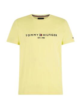 Camiseta Tommy Hilfiger Logo Amarelo para Homem