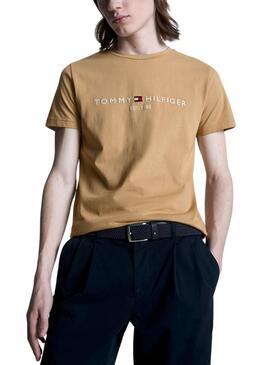Camisa Tommy Hilfiger Logo Cáqui para Homem