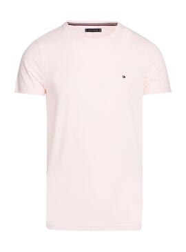 Camiseta Tommy Hilfiger Stretch rosa para homem.
