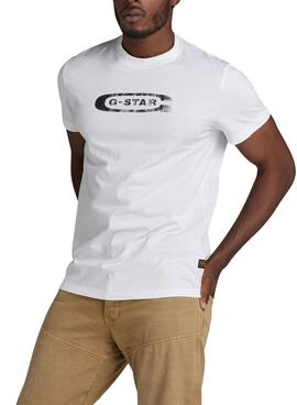 Camiseta G-Star Distressed Branca para Homens