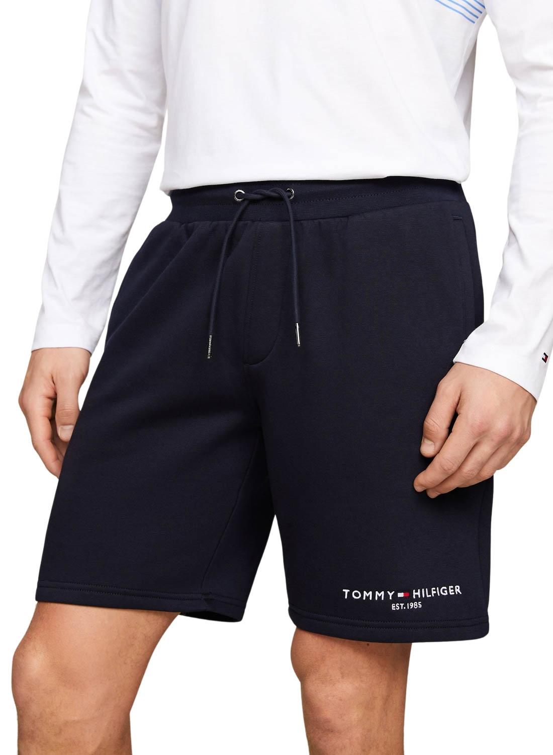 Bermudas Tommy Hilfiger Logo Marinho Para Homens