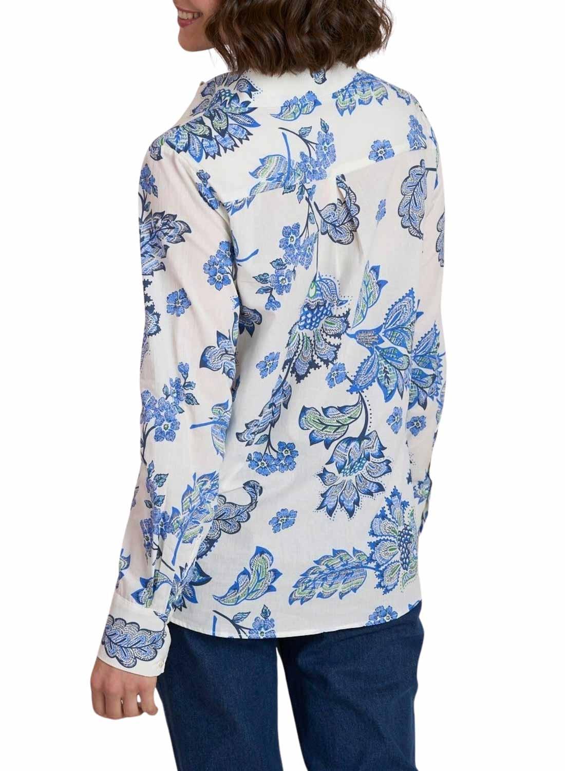 Camisa Naf Naf Floral Bege Para Mulher