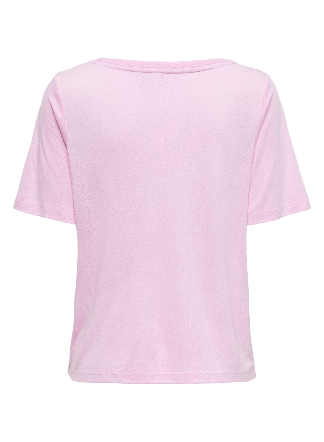 Camiseta Only Elise Rosa Para Mulher