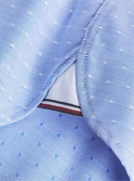 Camisa Tommy Hilfiger Melange Diamante Dobby Azul