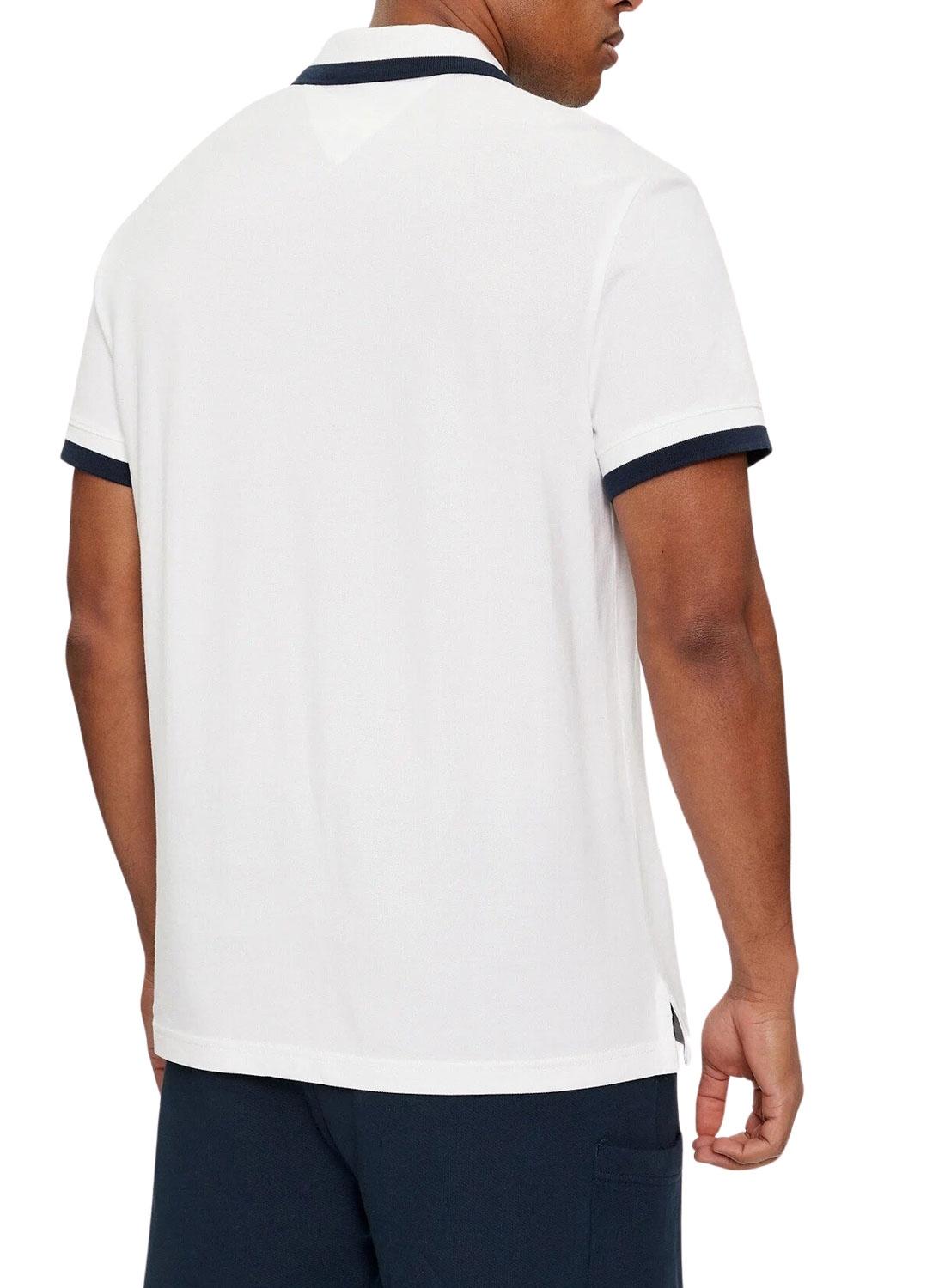 Polo Tommy Jeans Regular Solid Branca para Homem