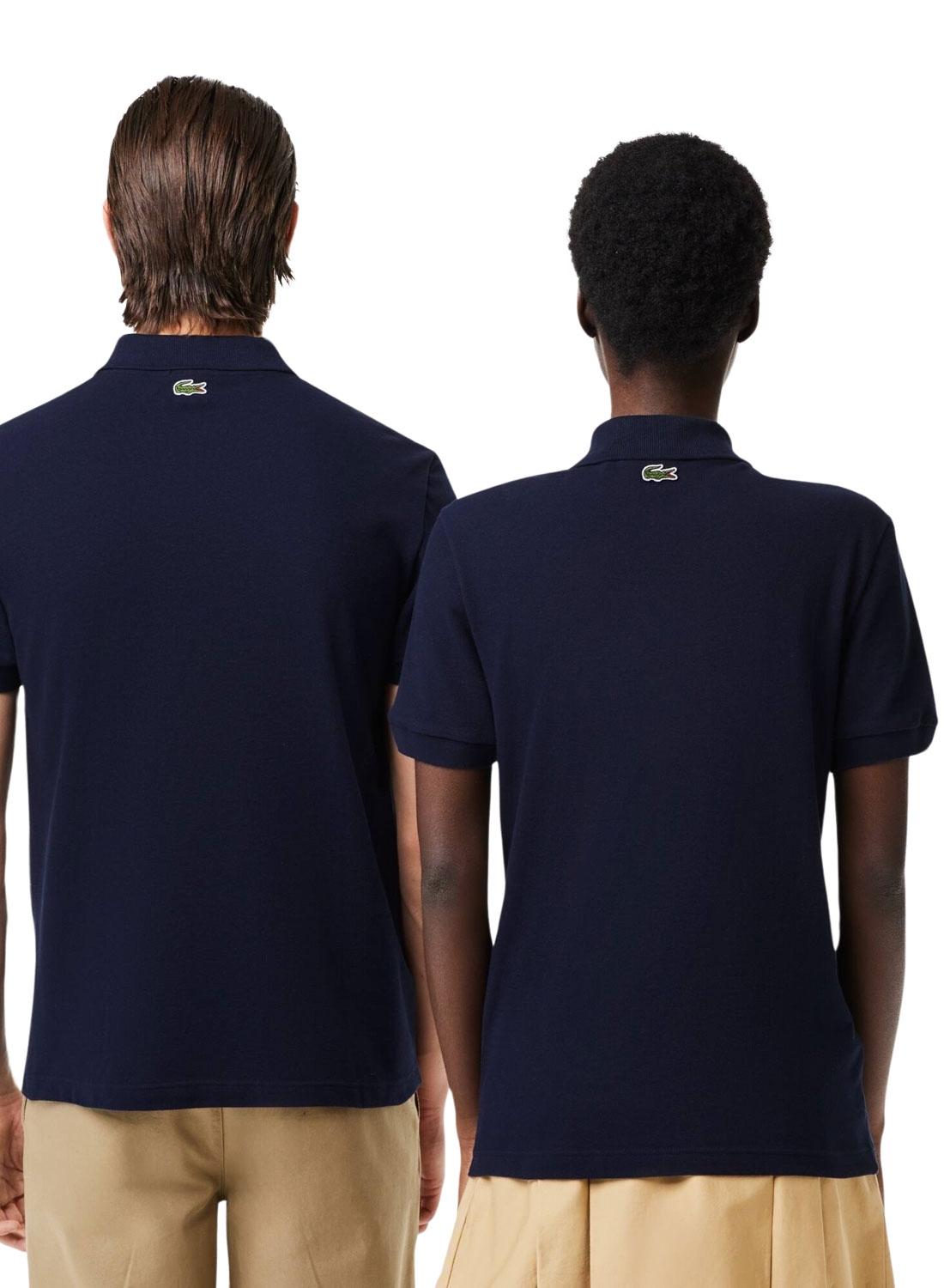 Camisa Lacoste Unissex Piqué Estampada 3D Branca