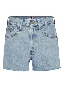 Shorts Tommy Jeans Hot Pant Denim Light Azul Mulher
