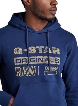Camisola G-Star Distressed Originals Azul Homem