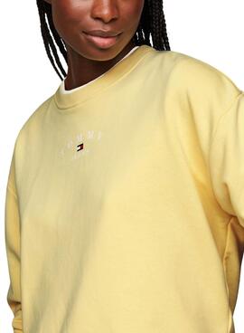 Camisola Tommy Jeans Essential Logo Amarelo Mulher
