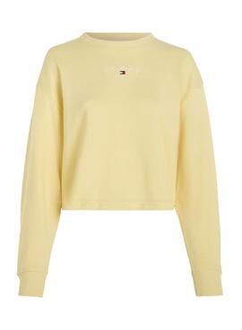 Camisola Tommy Jeans Essential Logo Amarelo Mulher