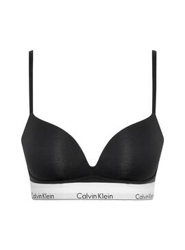 Sutiã Calvin Klein Plunge preto para mulher.