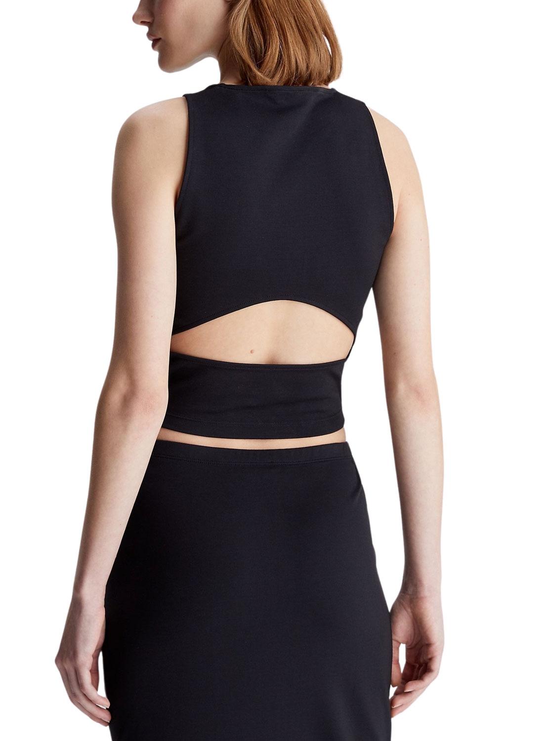 Top Calvin Klein Arquivo Milano Preto para Mulher