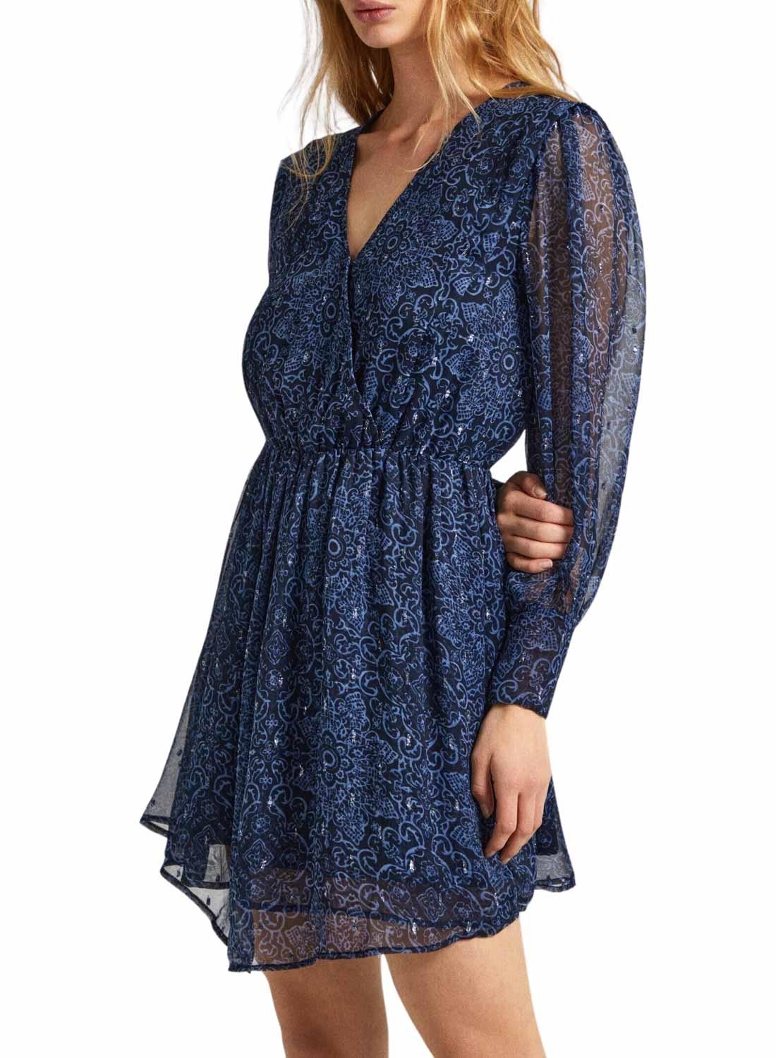 Vestido Pepe Jeans Camille Azul Marinho Para Mulher