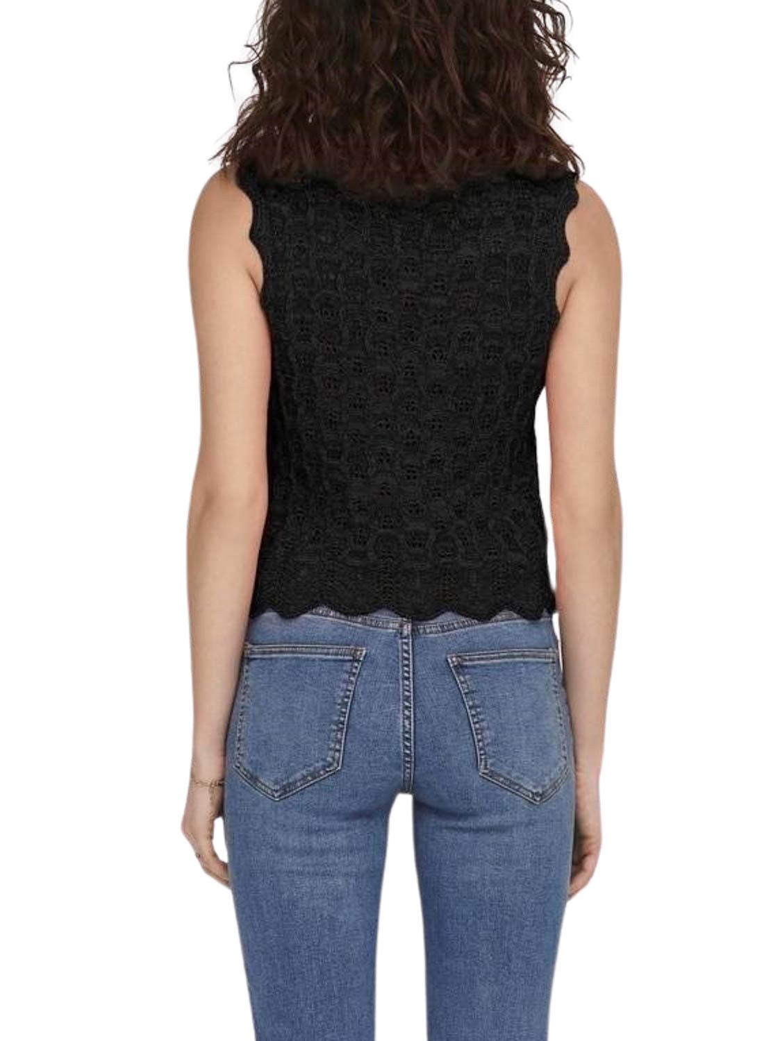 Top Apenas Luna Crochet Preto Para Mulher