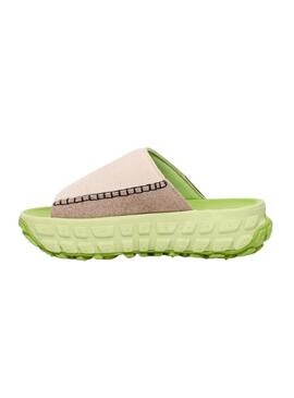 Sandálias UGG Venture Daze Slide Bege e Verde para Mulher.