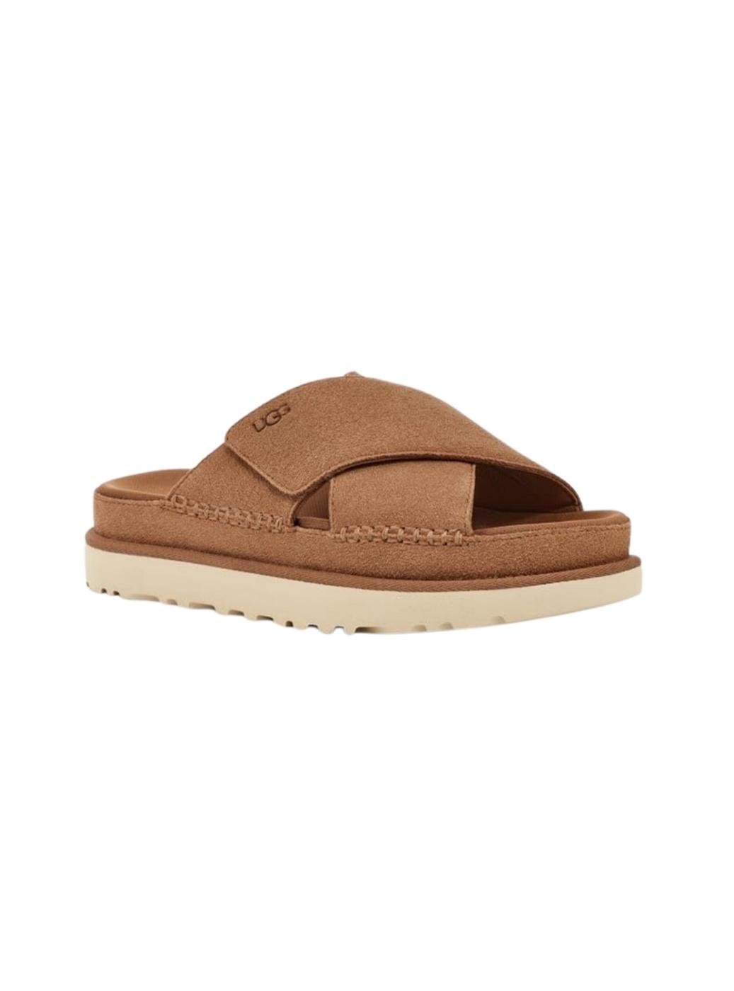 Chinelo UGG Goldenstar Cross Chestnut para Mulher.