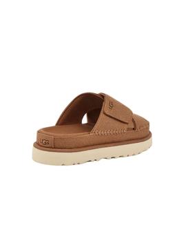 Chinelo UGG Goldenstar Cross Chestnut para Mulher.