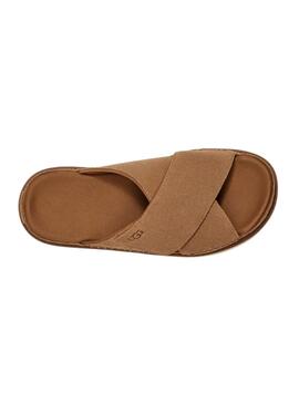 Chinelo UGG Goldenstar Cross Chestnut para Mulher.