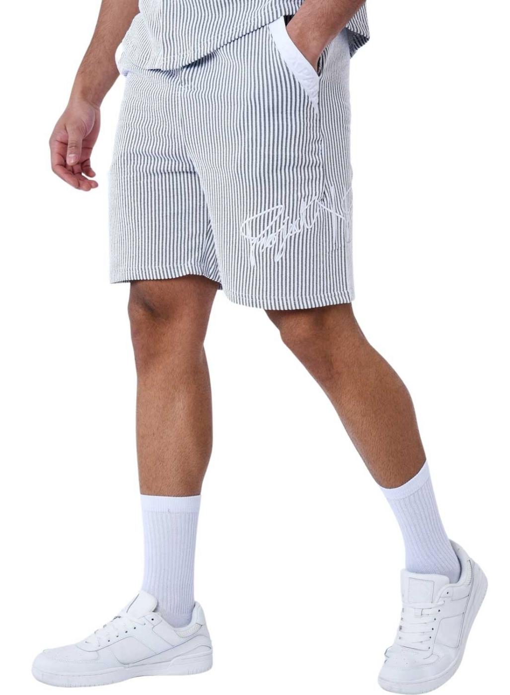 Bermudas Project x Paris Cinza e Branco para Homem