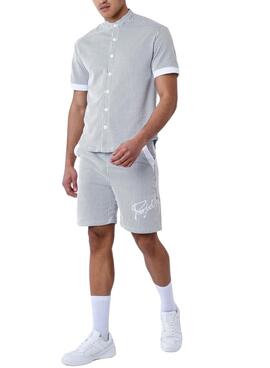 Bermudas Project x Paris Cinza e Branco para Homem