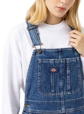 Overall Dickies Classic Denim Azul Para Mulher.