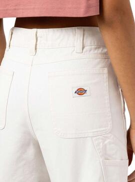 Short Dickies Duck Canvas Carpenter Branco Para Mulher.