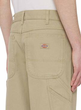 Bermuda Dickies em lona de pato bege para homem.