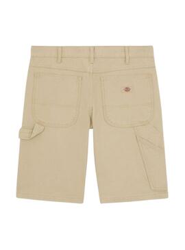 Bermuda Dickies em lona de pato bege para homem.