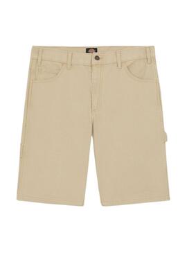 Bermuda Dickies em lona de pato bege para homem.