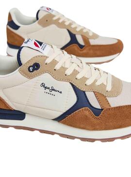 Sapatilhas Pepe Jeans Brit Mix Marrom para Homem