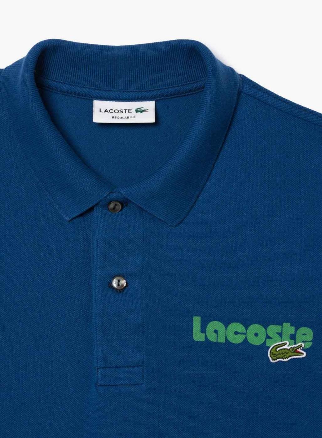 Camisa Polo Lacoste Retro Azul para Homem