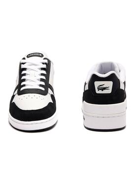 Sapatilhas Lacoste T-Clip em Couro Branco e Preto para Homem