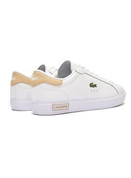 Sapatilhas Lacoste Powercourt Branco Bege Mulher