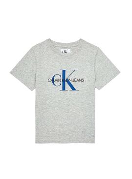 T-Shirt Calvin Klein Monogram Cinza Para Menin