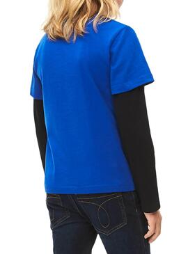 T-Shirt Calvin Klein Box Logo Azul Menino