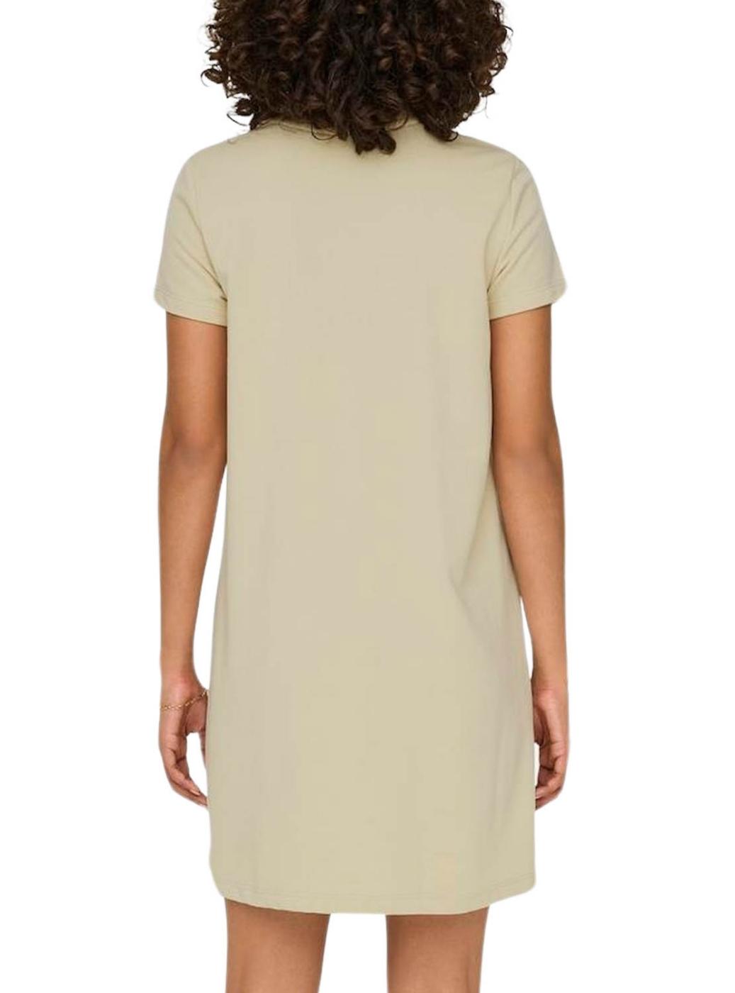 Vestido Only Frida Beige Para Mulher