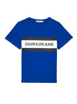 T-Shirt Calvin Klein Box Logo Azul Menino