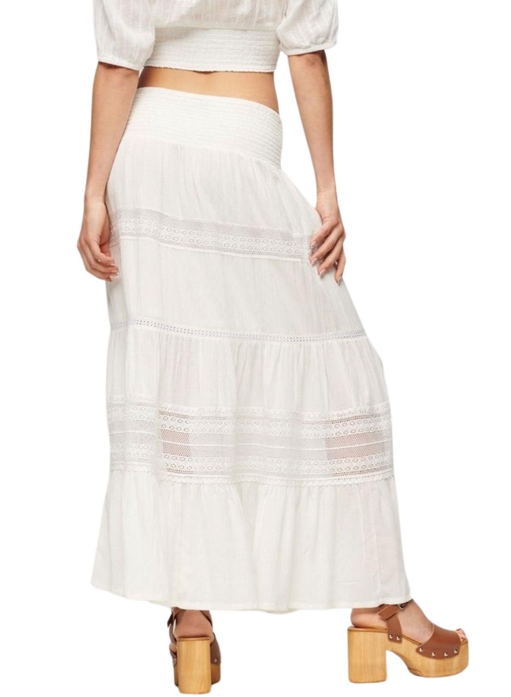 Saia Superdry Ibiza Maxi Branca Para Mulher