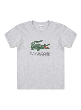 T-Shirt Lacoste Croc Cinza Para Menino