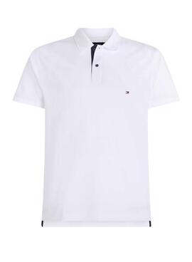 Camisa polo Tommy Hilfiger Monotype Placket branca para homem.