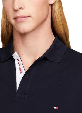 Camisa Polo Tommy Hilfiger Monotipo Marinho Para Homem